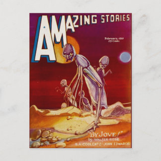 Carte Postale Couverture d'un livre de la Sci Fi Vintage Art Ali