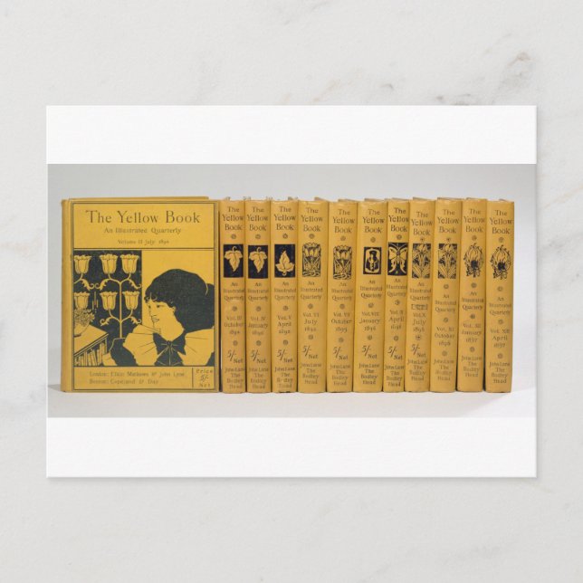 Carte Postale Couverture et épines pour "The Yellow Book", Vol (Devant)