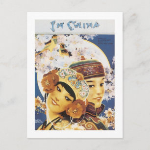 Carte Postale Couverture Vintage du livre de son en Chine