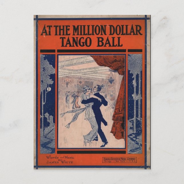 Carte Postale Couverture vintage du livre de tango (Devant)
