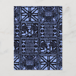 Carte Postale Couvre-lit batik indigo - Bleu
