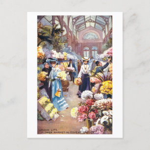 Carte Postale Covent Garden Flower Market Londres Vintage