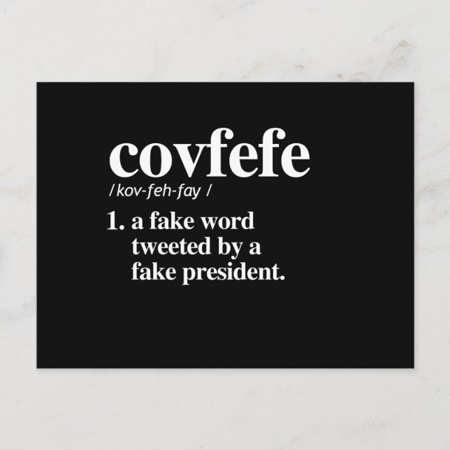 Carte Postale Covfefe Definition - Un mot faux (Devant)