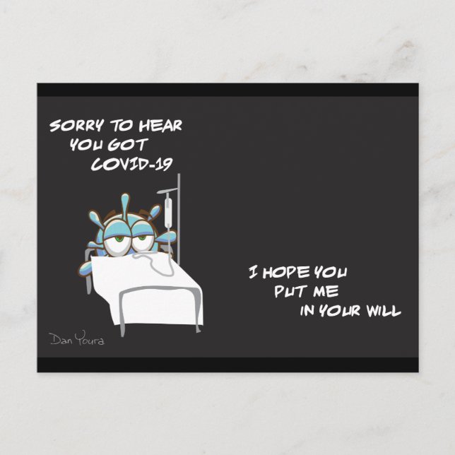 Carte postale COVID #2 dans une série de l'artiste (Devant)