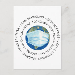 Carte Postale Covid Quarantine World commémoratif