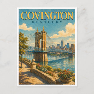 Carte Postale Covington Kentucky Roebling Bridge GeoSaga