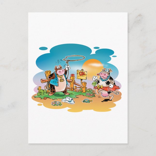 Carte Postale Cow-boys et Cow-girls (Devant)