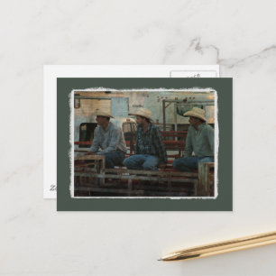 Carte Postale Cow-boys sur une clôture de rodéo Grunge