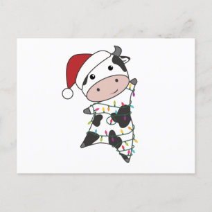 Carte Postale Cow Cheerful Christmas Winter Animals