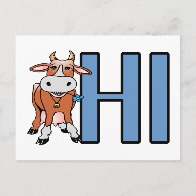 Carte Postale Cow Hi (Devant)