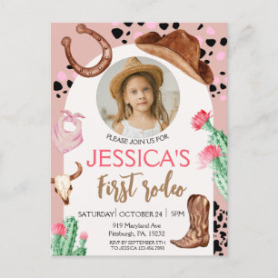 Carte Postale Cowboy Anniversaire 1er Rodéo Anniversaire