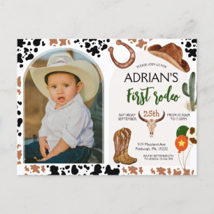 Carte Postale Cowboy Anniversaire 1er Rodéo Anniversaire