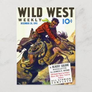 Carte Postale Cowboy Avec Cheval Sauvage