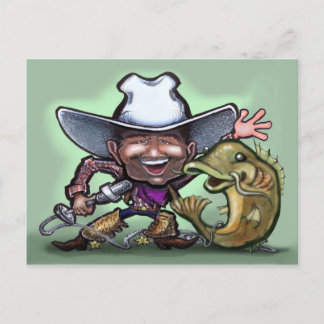 Carte Postale Cowboy Catfish No Gun POSTCARD