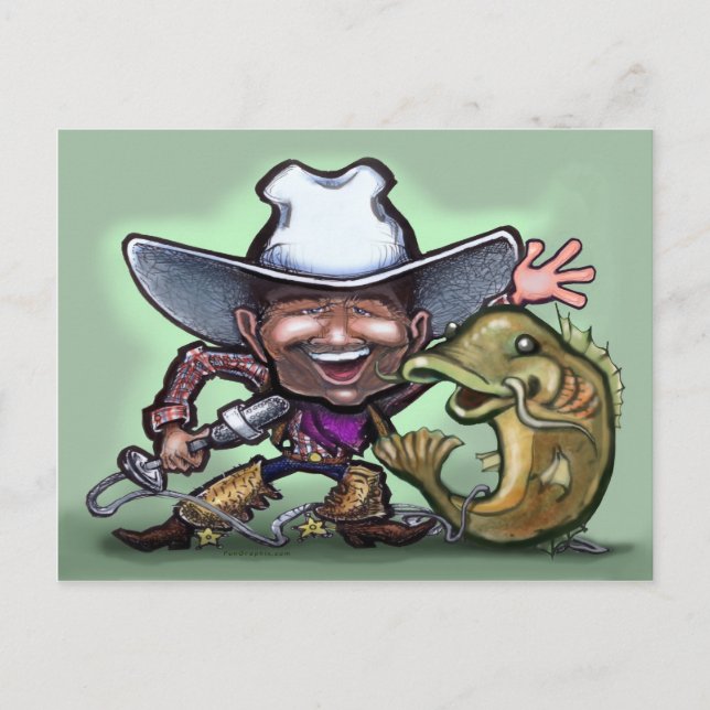 Carte Postale Cowboy Catfish No Gun POSTCARD (Devant)