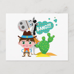 Carte Postale Cowboy et cheval