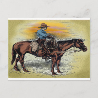 Carte Postale Cowboy n Sunset