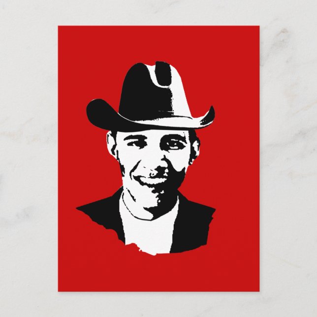 Carte Postale Cowboy Obama (Devant)