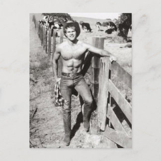 Carte Postale Cowboy vintage à cake de Beefcake