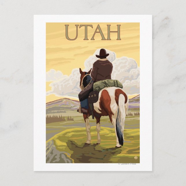 Carte Postale Cowboy (Vue de dos)Utah (Devant)