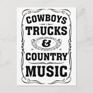 Carte Postale Cowboys Camions Et Musique Country