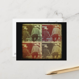 Carte Postale Cowboys sur une clôture de Rodéo TTV Quatre Couleu