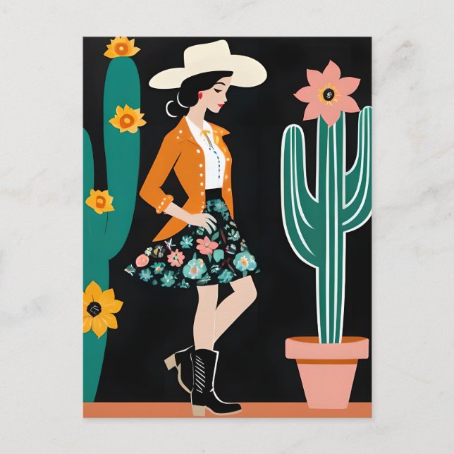 Carte Postale Cowgirl (Devant)