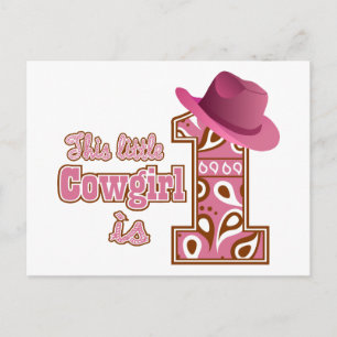 Carte Postale Cowgirl 1er anniversaire