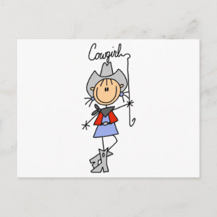 Carte Postale Cowgirl avec Tshirts Lasso et Cadeaux