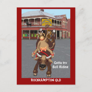 Carte Postale Cowgirl Bullrider