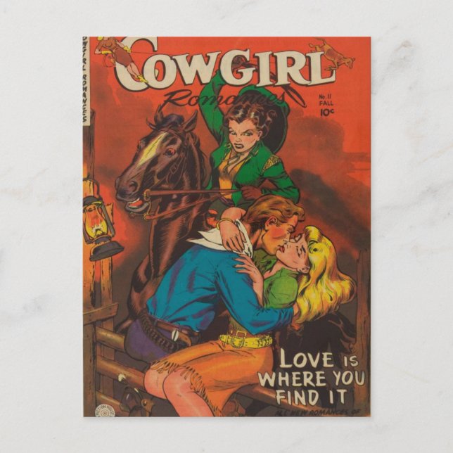 Carte Postale Cowgirl jalouse (Devant)