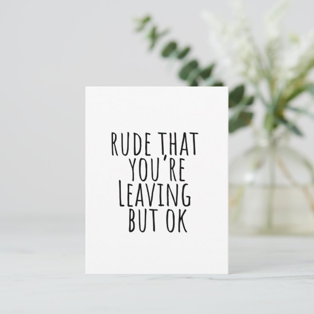 Carte Postale Coworker Quitte L'Idée Cadeau Avec Dit Drôle (Debout devant)