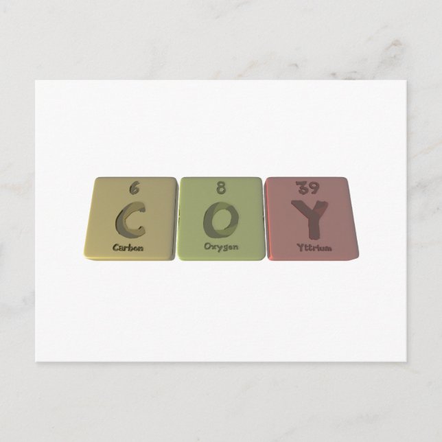 Carte Postale Coy en oxygène carbone Yttirum (Devant)