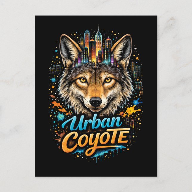 Carte Postale Coyote urbain (Devant)