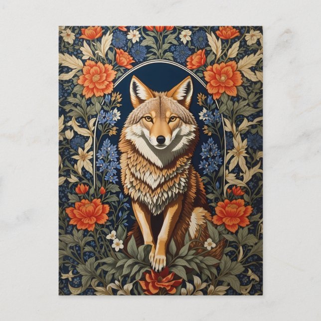 Carte Postale Coyote William Morris inspiré (Devant)