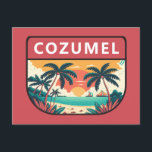 Carte Postale Cozumel Mexico Retro Emblem<br><div class="desc">Design vectoriel Cozumel. Une île mexicaine dans la mer des Caraïbes qui est un port d'escale de paquebots de croisière réputé pour sa plongée sous-marine.</div>