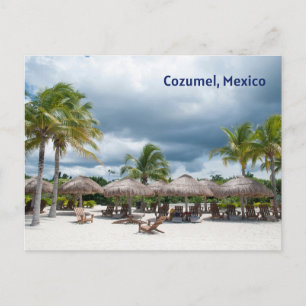 Carte Postale Cozumel, Mexique Belle plage de sable, Parasols