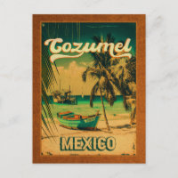 Cozumel Palm Tree Retro 80s Playa mexicaine