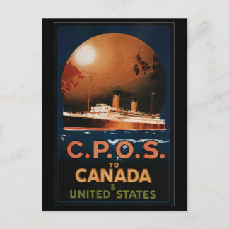Carte Postale CPOS vintage au Canada États-Unis Voyage par navir