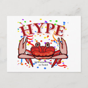 Carte Postale Crab Hype, MeWarriorWoman sur Twitch