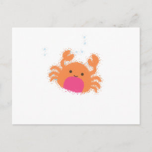 Carte Postale Crabe caricaturale orange
