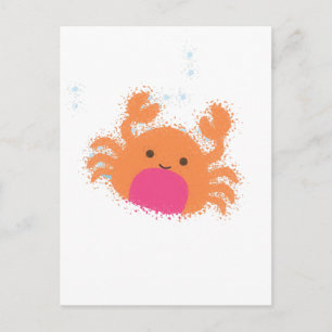 Carte Postale Crabe caricaturale orange