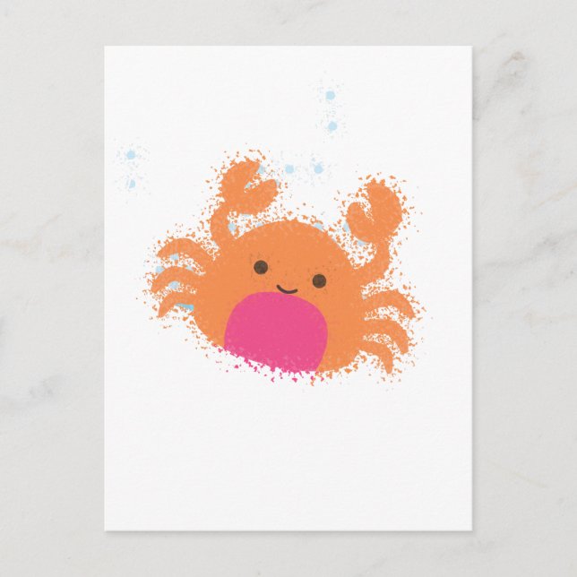 Carte Postale Crabe caricaturale orange (Devant)