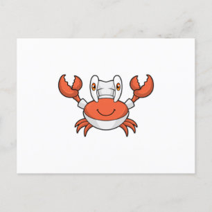 Carte Postale Crabe cuisinier avec chapeau de cuisine
