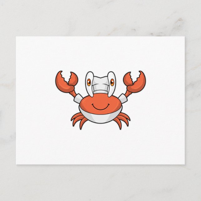 Carte Postale Crabe cuisinier avec toque de cuisine (Devant)