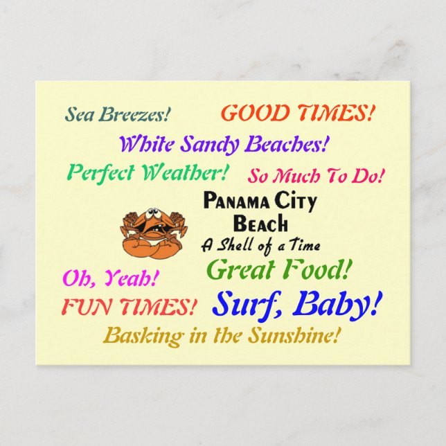 Carte Postale Crabe de plage de Panama City (Devant)