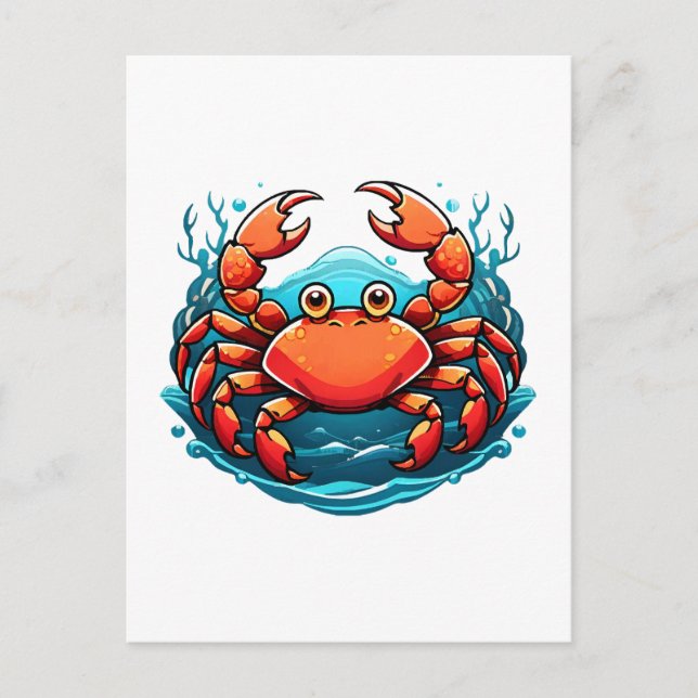 Carte Postale crabe drôle (Devant)