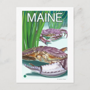 Carte Postale Crabe du Maine et pêcheur