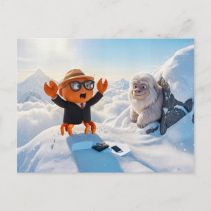 Carte Postale Crabe espion choqué de voir une vraie créature de