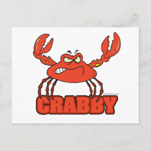 Carte Postale crabe rouge drôle avec attitude